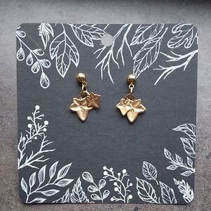 Gold Leaf Drop Earrings